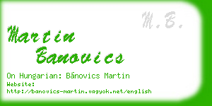 martin banovics business card